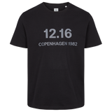 Twelve Sixteen T-Shirt 100% Økologisk Bomuld  12.16 logo Sort