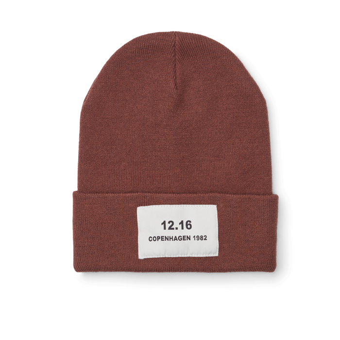 Beanie Dunkelbraun 50% Wolle