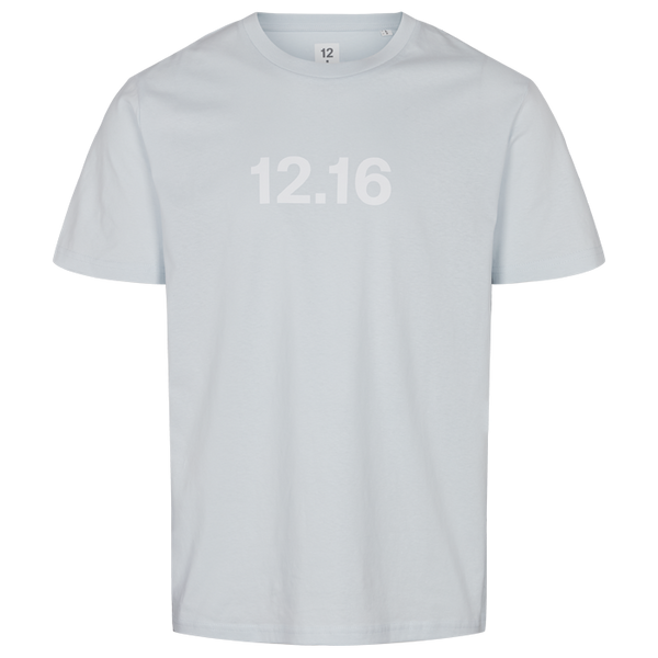 T-shirt 100% Bio 12.16 logo - Babyblauw