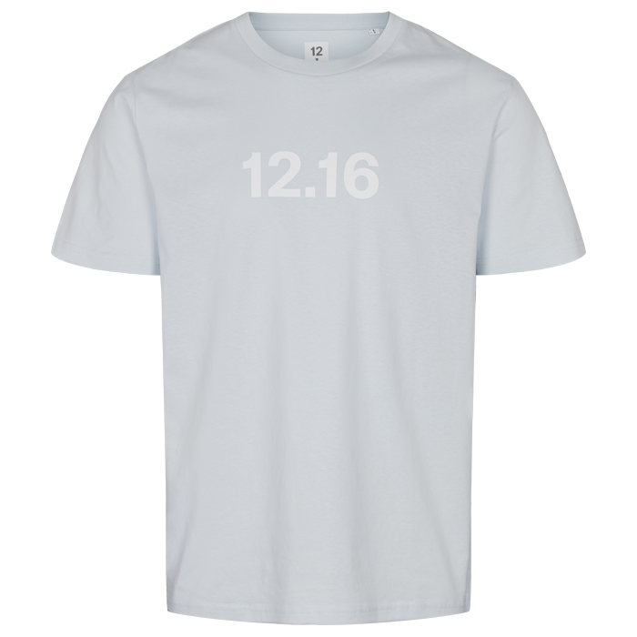 T-shirt 100% Organic 12.16 logo - Azzurro