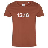 T-shirt 100% Biologisch 12.16 logo - Caramel